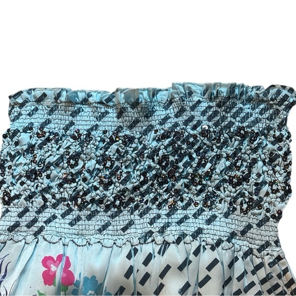 Lapis Blue and Yellow Floral Maxi Dress - Picture 3 of 6